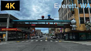 Downtown Everett WA Driving Tour in Spring 2023 [upl. by Yates]