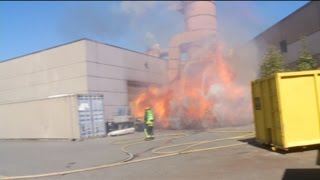 Firefighters escape injury after dust explosion at Abbotsford furniture manufacturer [upl. by Lytton103]