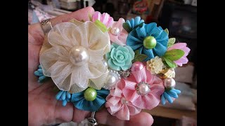 Stunning Chic Handmade Ribbon Flower Patches Tutorials  jennings644 [upl. by Buddie]