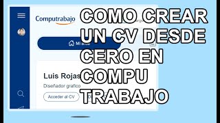 COMO CREAR UN CV EN COMPUTRABAJO [upl. by Klotz]