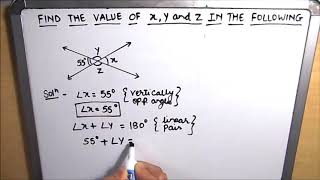 How to find the missing angles formed by intersecting lines  Finding angles between lines [upl. by Decima]