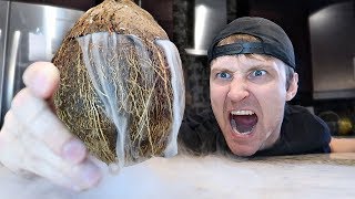 INSANE DRY ICE COCONUT EXPERIMENT MASSIVE EXPLOSION [upl. by Nosloc]