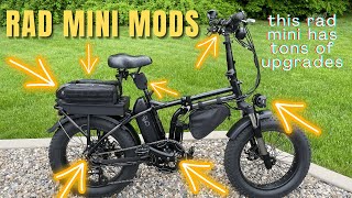 Modded RadMini including Dual Batteries Bafang 750W Motor and Huge Light [upl. by Sonstrom]