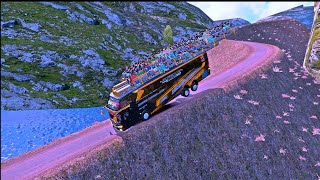 Overloaded bus  the most dangerous road  Euro Truck Simulator 2 [upl. by Kong]