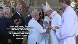 Pielgrzymka Małżonków Jubilatów do Sanktuarium św Józefa  Msza św i Akt zawierzenia św Józefowi [upl. by Enelegna]