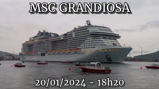 MSC Grandiosa saindo de Santos 20012024 [upl. by Strohben]