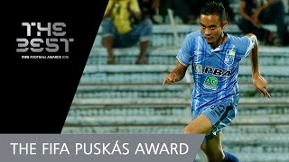 Mohd Faiz Subri Goal  FIFA PUSKAS AWARD 2016 WINNER [upl. by Naiva]