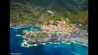 CINQUE TERRE ITALY  DRONE FOOTAGE 4K [upl. by Kloman846]