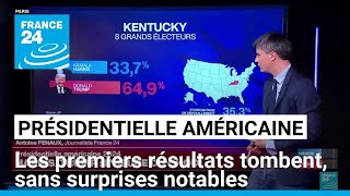 Présidentielle américaine  les premiers résultats tombent sans surprises notables • FRANCE 24 [upl. by Aynotak]