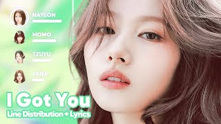 TWICE  I GOT YOU Line Distribution  Lyrics Karaoke PATREON REQUESTED [upl. by Kirkpatrick280]