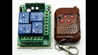 Control remoto Emisor y Receptor inalambrico con radiofrecuencia RF 315Mhz de cuatro canales [upl. by Akimihs810]