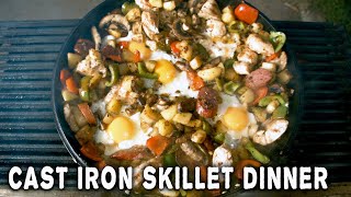 Cast Iron Skillet Best Ever Dinner  Cooking With Fire [upl. by Casmey]