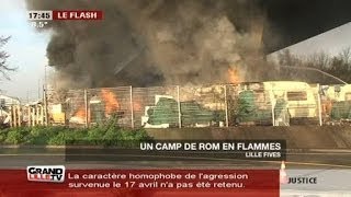 Un camp de Roms en flammes [upl. by Rattray]