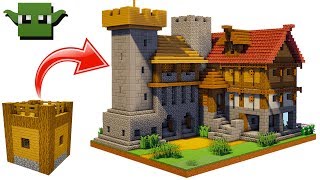 Minecraft Medieval Fortified House Tutorial EASY 5X5 BUILDING SYSTEM [upl. by Ralph]