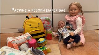 Packing a reborn diaper bag for a toddler and newborn [upl. by Halda]