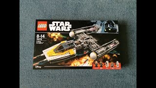 LEGO Star Wars 75172 quotY Wing Starfighterquot Unboxing Speedbuild amp Review [upl. by Ahsemo]