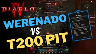 Diablo 4  WERENADO Druid Tackles Tier 200 PIT  Season 4 PTR [upl. by Ezra]