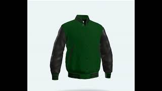 Varsity Letterman Jacket Green Wool Body Black Leather Sleeves [upl. by Bronwen]