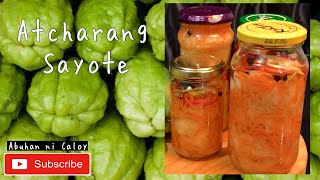 Atcharang Sayote  Pickled ChokoChayote  Filipino Side Dish [upl. by Jerrilyn]