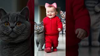 A babys magic cat youtubeshorts magic funny cute kawaii cat baby ai [upl. by Annoyed]