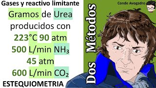 𝐄𝐒𝐓𝐄𝐐𝐔𝐈𝐎𝐌𝐄𝐓𝐑𝐈𝐀 𝐠𝐚𝐬𝐞𝐬 Gramos de Urea producidos con 223°C 90 atm 500 Lmin NH₃ 45 atm 600 Lmin CO₂ [upl. by Iborian689]