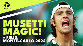 Lorenzo Musetti MAGICAL Performance vs AugerAliassime  MonteCarlo 2022 [upl. by Fraase]