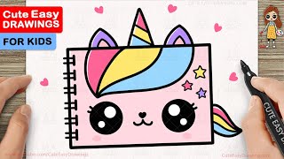 How to Draw a Cute Unicorn Drawing Book Simple amp Easy for Kids  2 [upl. by Dilaw]