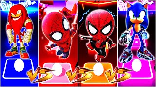 Knuckles vs Spider Man vs Spider Man vs Sonic  Tiles Hop EDM Rush [upl. by Anekam]