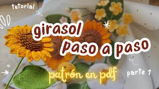 Girasol tejido a crochet  How to crochet sunflower  tutorial paso a paso Patrón en pdf [upl. by Apeed881]