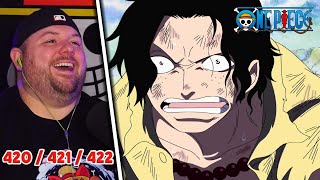 Aces Father and Arriving At Impel Down One Piece REACTION  Episode 420 421 amp 422 [upl. by Ardle]