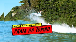 Surf na praia do Tombo Guarujá  altas ondas em 240fps [upl. by Ahsik246]