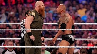 The Rock vs Erick Rowan WrestleMania 32 [upl. by Gerhan678]