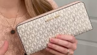 Michael Kors MICHAEL Michael Kors Jet Set Travel Continental Wallet Wristlet Review [upl. by Melisande]