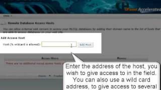 How to use the Remote MySQL feature in the cPanel Control Panel [upl. by Jea]