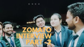 Zomato Interview Part2 🔥🔥youtube zomato trending [upl. by Beitz362]