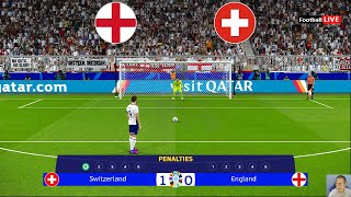 🔴LIVE PENALTIES  ENGLAND vs SWITZERLAND I QUARTERFINAL UEFA EURO 2024 PENALTY SHOOTOUT  PES GAME [upl. by Yrrep]