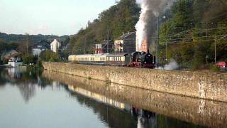 Dampflok 38 2267 mit Rheingold in Bochum Dahlhausen HD [upl. by Ecirtnahc]