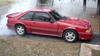 1991 Mustang GT 50 burnout [upl. by Etnad523]