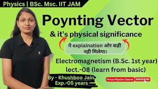 Poynting vector amp Its physical significance  lect08  electromagnetic wave physics bsc 12th [upl. by Aisena]