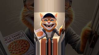 Pizza delivery cat shortvideo catlover cat [upl. by Nosa]