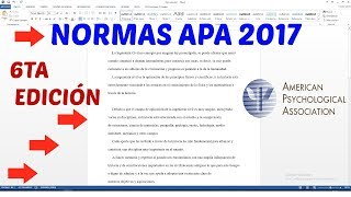 Word  Interlineado Márgenes Textos y Paginado según Normas APA 2017Tutorial en Español [upl. by Inacana]