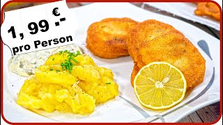 Unter 2 EUR kochen geht das  Backfisch  mit Kartoffelsalat und Remoulade [upl. by Goodwin]