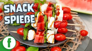 Caprese Tomaten Mozzarella Spieße mit Melone und Feta [upl. by Horter]