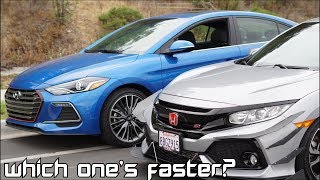 2018 Honda Civic Si vs 2018 Hyundai Elantra Sport [upl. by Santini430]