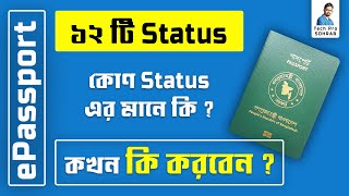 ePassport Status Meaning  ই পাসপোর্ট এর কোন Status এর মানে কি [upl. by Belmonte22]