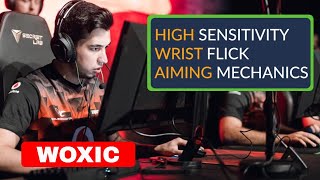 Aiming Mechanics  Wrist Flicks and High Sensitivity Mouz  Woxic [upl. by Aliuqehs]