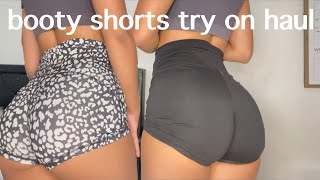 booty shorts activewear try on haul honest review [upl. by Enyt]