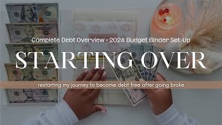 Starting Over My Debt Free Journey After Going BROKE in 2023  2024 Debt amp Budget Overview [upl. by Lladnek]