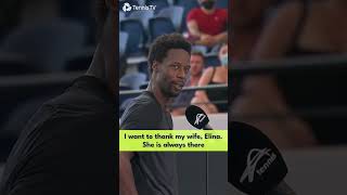 Gaël Monfils Beautiful Speech To Elina Svitolina After Winning Title 🥰 [upl. by Atinna]