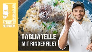 Schnelles Tagliatelle mit Rinderfiletspitzen Rezept von Steffen Henssler [upl. by Reggis]